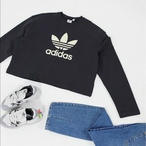 Adidas Cropped Sweatshirt - XS